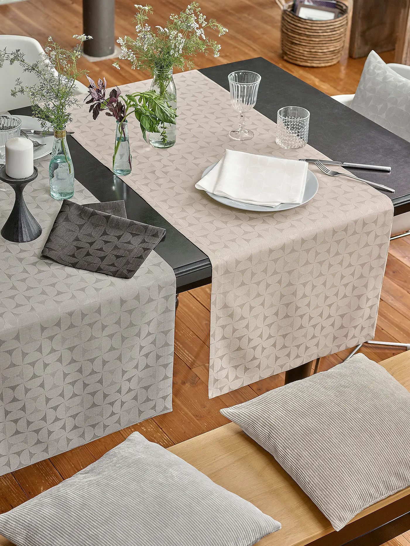 SANDER | Tischdecke 140x210cm ORA JAQUARD Ecru | 